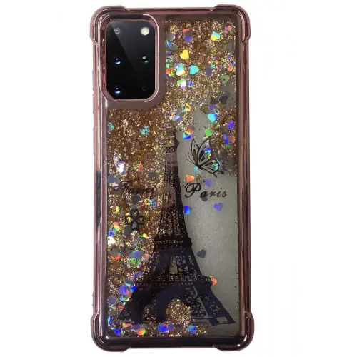Samsung Galaxy S20 Plus Waterfall Protective Case Rose Gold Eiffel Tower